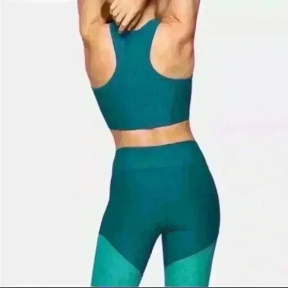 Outdoor Voices Athena Crop Top Sports Bra Emerald Teal Women's S - Picture 3 of 12